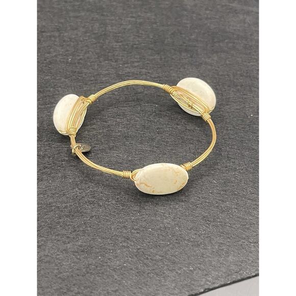 (3) Bourbon And Boweties Gold Tone Bangle Bracelets With Glass Stones SEE PICS - Picture 4 of 12